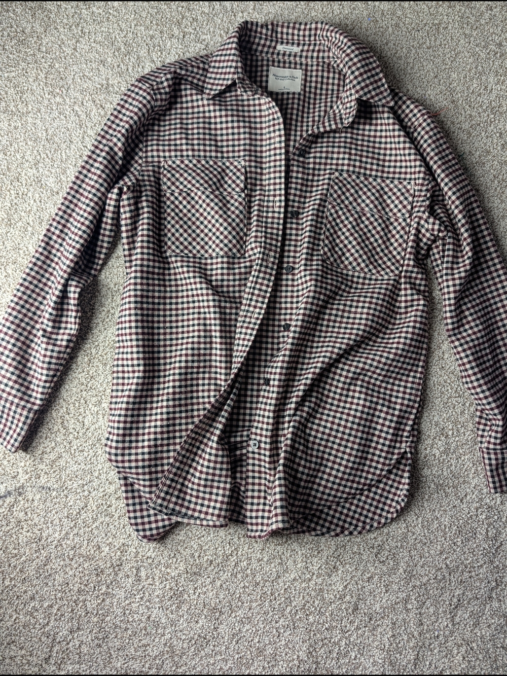 Ambercrombie And Fitch Oversized Plaid Cozy Button Up